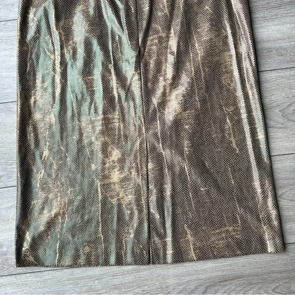 Vintage Jesse Ryan Shimmer Snakeskin Pattern Midi A Line Skirt - Picture 2 of 11